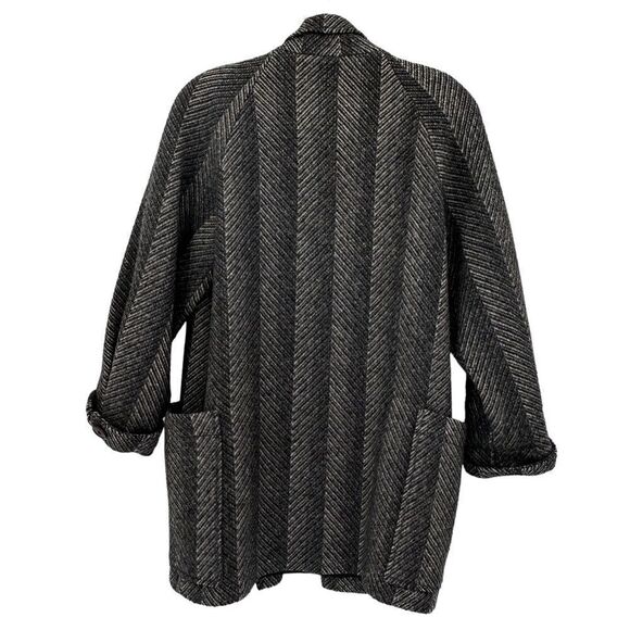 Vintage 1980s double breasted wool coat oversized size medium - Picture 2 of 6